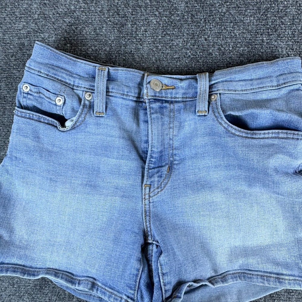 Levi's Mid Length Shorts Women 29x4 Blue Medium Wash Denim Cotton Stretch Casual